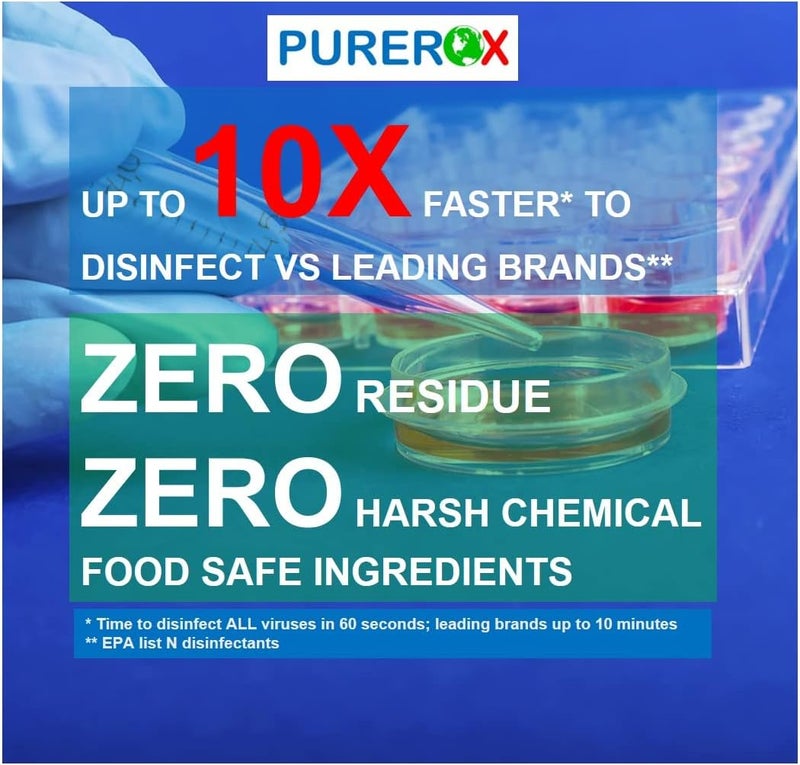 PUREROX disinfectant (1 gallon) Eliminate 99.9999% viruses, Norovirus, HIV, MRSA and fungi. Hypochlorous technology. Hospital Grade. Use Anywhere. No residue.No Rinse. Suitable All Surfaces - Image 2
